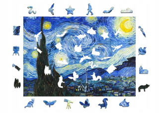 Drevené puzzle A3 van Gogh Starry Night 300 dielikov